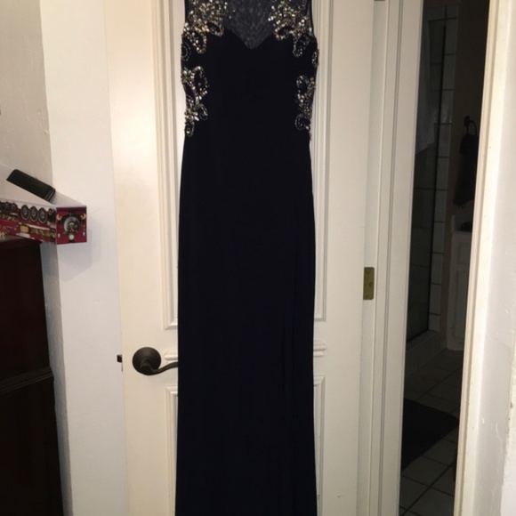 BLONDIE NITES Sz 1 Womens Navy Evening Party Ball Gown Prom Bridesmaid Long NEW - Picture 5 of 12